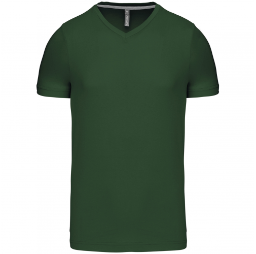 forest green Camiseta de manga corta y cuello de pico