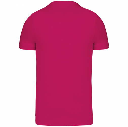 fuchsia Camiseta de manga corta y cuello de pico