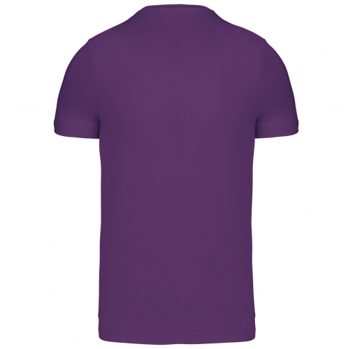 purple Camiseta de manga corta y cuello de pico