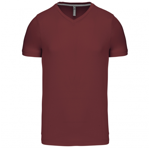 wine Camiseta de manga corta y cuello de pico