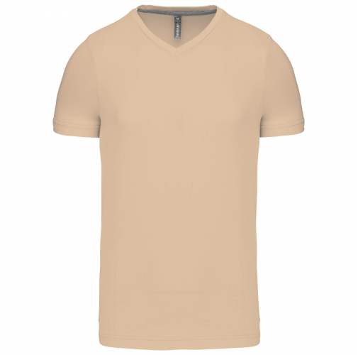 light sand Camiseta de manga corta y cuello de pico