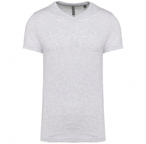 ash heather Camiseta de manga corta y cuello de pico