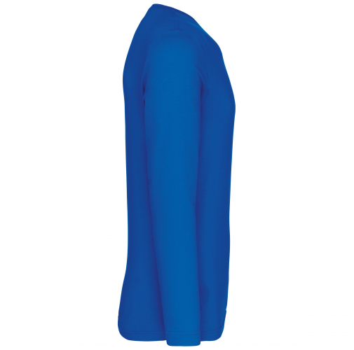 light royal blue Camiseta de manga larga y cuello de pico de hombre