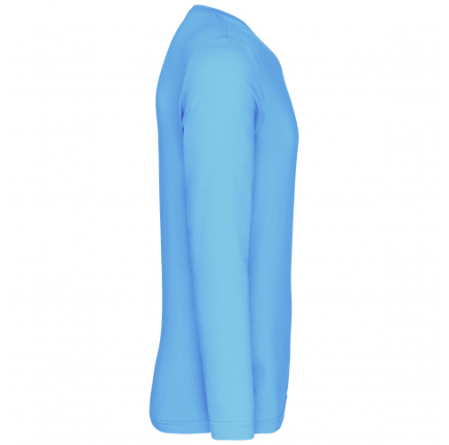 sky blue Camiseta de manga larga y cuello de pico de hombre