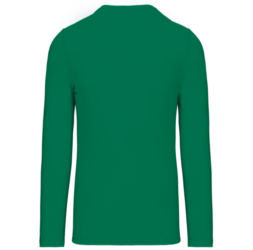 kelly green Camiseta de manga larga y cuello de pico de hombre