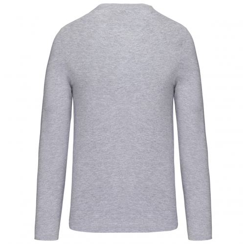 oxford grey Camiseta de manga larga y cuello de pico de hombre