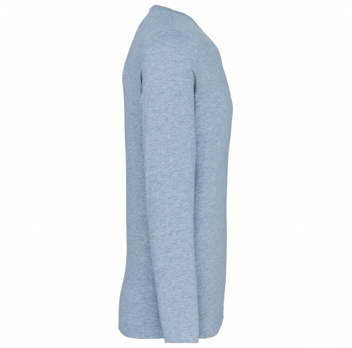 oxford grey Camiseta de manga larga y cuello de pico de hombre