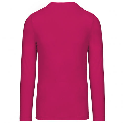 fuchsia Camiseta de manga larga y cuello de pico de hombre