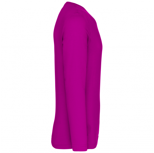 fuchsia Camiseta de manga larga y cuello de pico de hombre