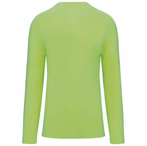 lime Camiseta de manga larga y cuello de pico de hombre