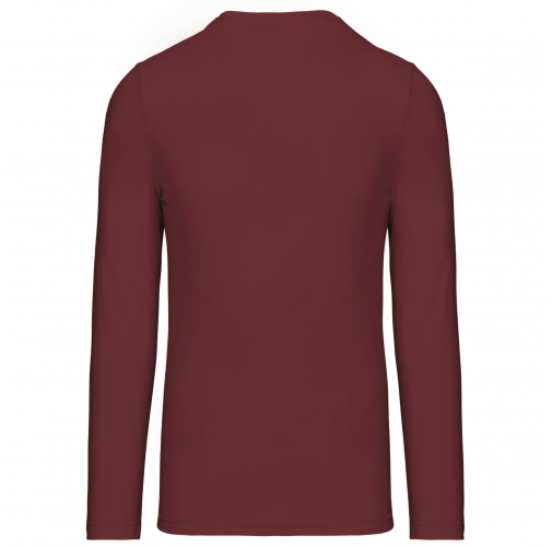 wine Camiseta de manga larga y cuello de pico de hombre