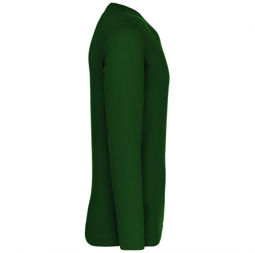 forest green Camiseta de manga larga y cuello de pico de hombre
