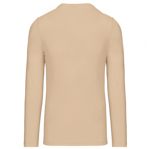 light sand Camiseta de manga larga y cuello de pico de hombre