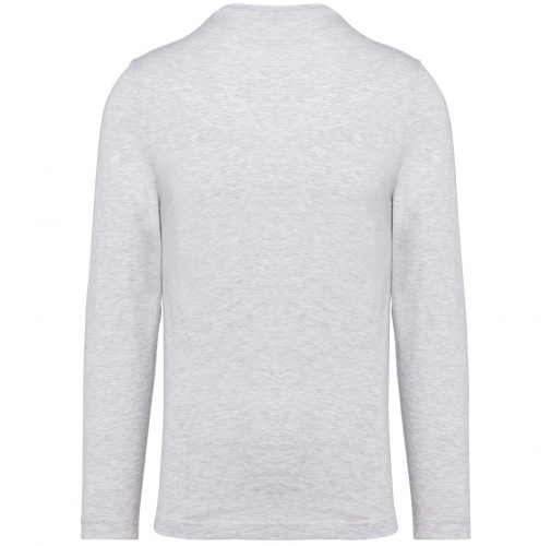 ash heather Camiseta de manga larga y cuello de pico de hombre