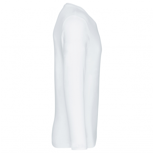 white Camiseta de maga larga y cuello redondo hombre