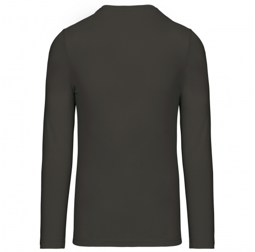dark grey Camiseta de maga larga y cuello redondo hombre