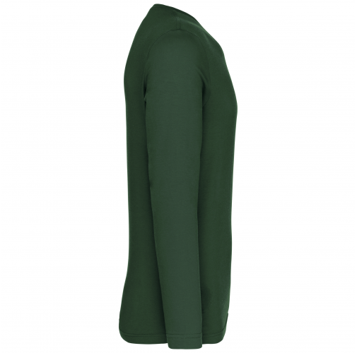 dark khaki Camiseta de maga larga y cuello redondo hombre