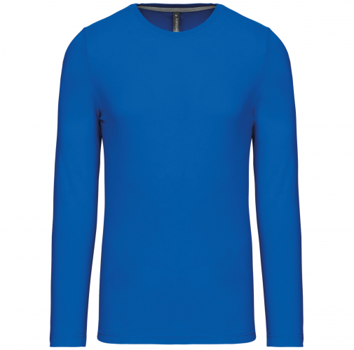 light royal blue Camiseta de maga larga y cuello redondo hombre