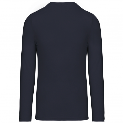 navy Camiseta de maga larga y cuello redondo hombre