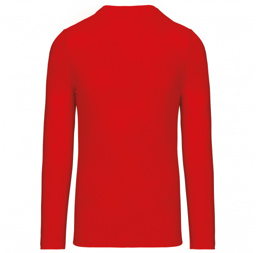 red Camiseta de maga larga y cuello redondo hombre