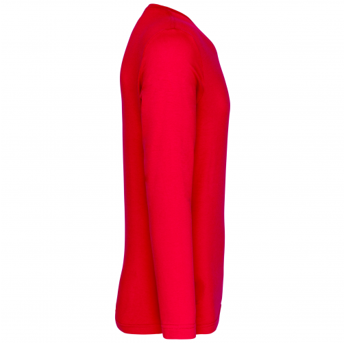 red Camiseta de maga larga y cuello redondo hombre