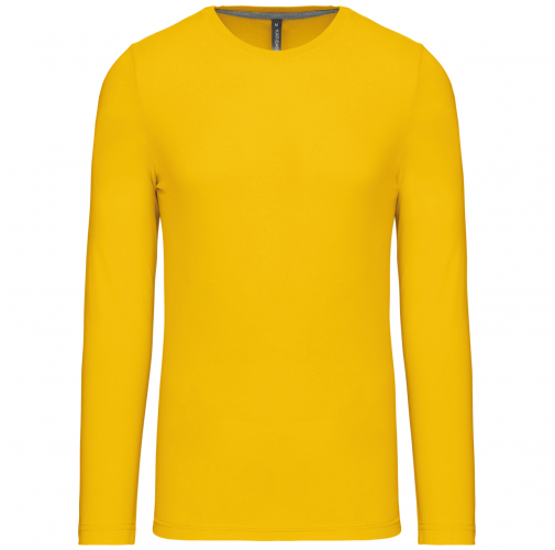 yellow Camiseta de maga larga y cuello redondo hombre