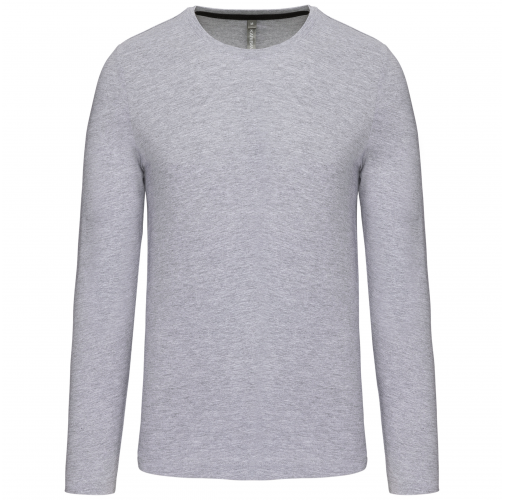 oxford grey Camiseta de maga larga y cuello redondo hombre