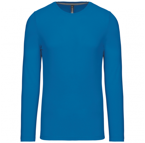 tropical blue Camiseta de maga larga y cuello redondo hombre