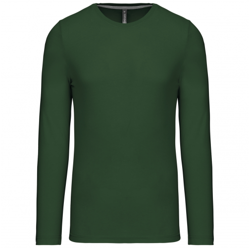 forest green Camiseta de maga larga y cuello redondo hombre