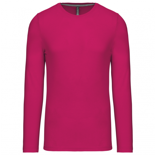 fuchsia Camiseta de maga larga y cuello redondo hombre