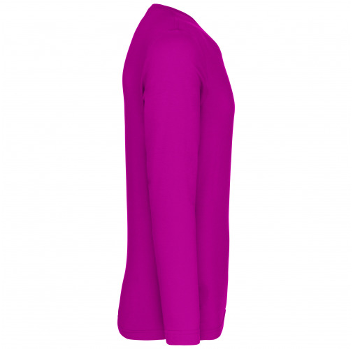 fuchsia Camiseta de maga larga y cuello redondo hombre