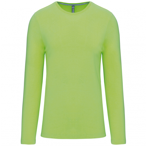 lime Camiseta de maga larga y cuello redondo hombre