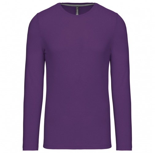 purple Camiseta de maga larga y cuello redondo hombre