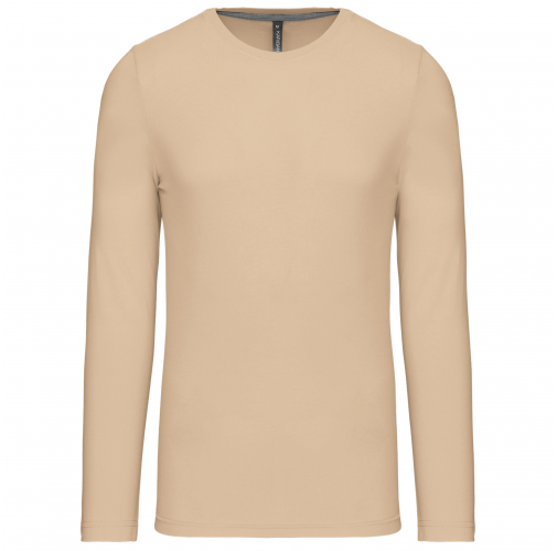 light sand Camiseta de maga larga y cuello redondo hombre