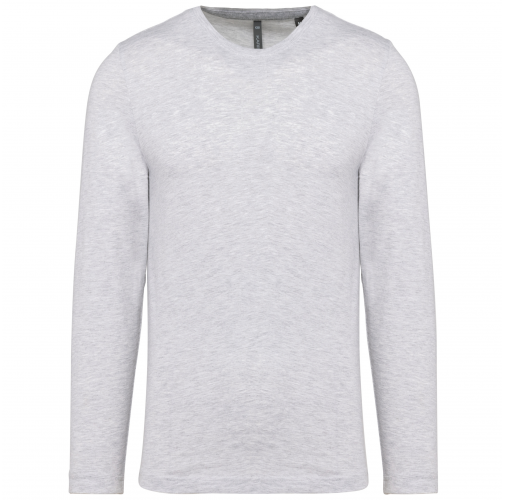 ash heather Camiseta de maga larga y cuello redondo hombre