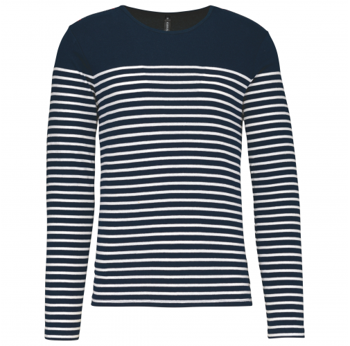 navy / white stripes Camiseta marinera de manga larga de hombre