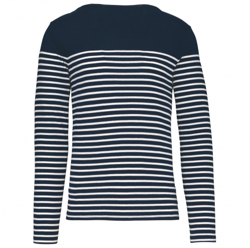 navy / white stripes Camiseta marinera de manga larga de hombre