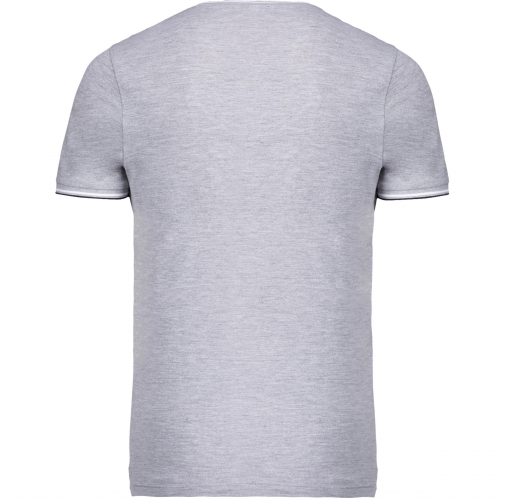oxford grey / navy / white Camiseta de punto piqué con cuello de pico de hombre