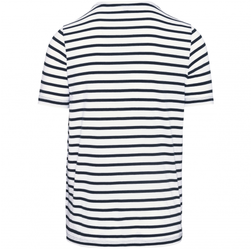 white / navy stripes Camiseta Marinera a rayas con bolsillo manga corta