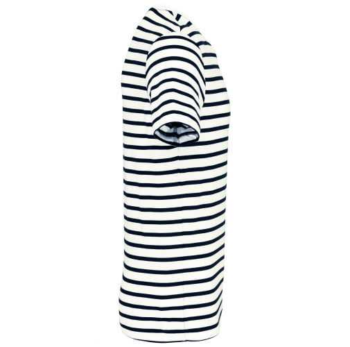 white / navy stripes Camiseta Marinera a rayas con bolsillo manga corta