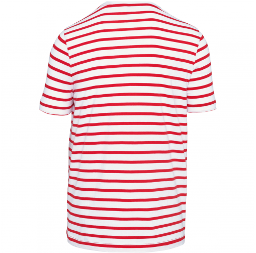 white / red stripe Camiseta Marinera a rayas con bolsillo manga corta