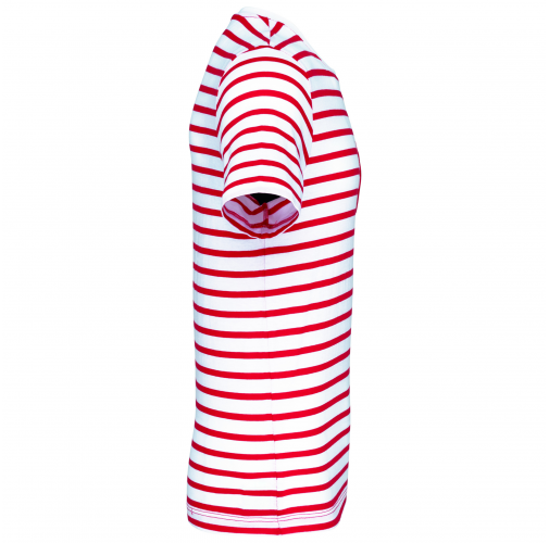 white / red stripe Camiseta Marinera a rayas con bolsillo manga corta