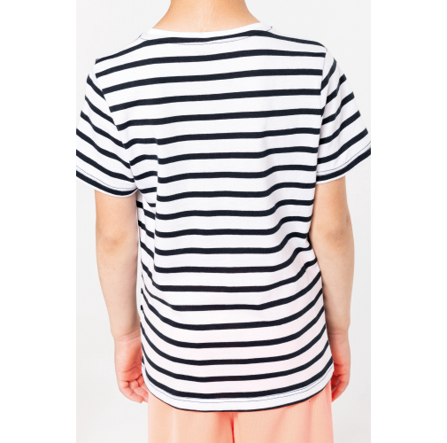 Camiseta Marinero a rayas con bolsillo manga corta para niños