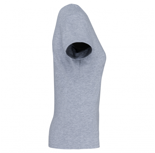 oxford grey Camiseta de manga cota y cuello de pico mujer