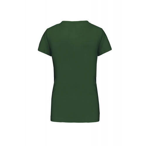 forest green Camiseta de manga cota y cuello de pico mujer