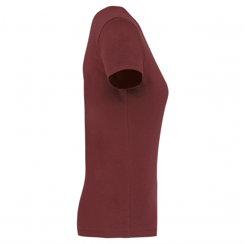 wine Camiseta de manga cota y cuello de pico mujer