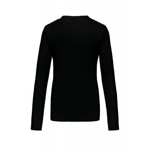 Camiseta de manga larga y cuello de pico mujer