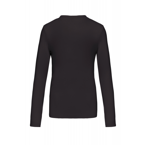 Camiseta de manga larga y cuello de pico mujer