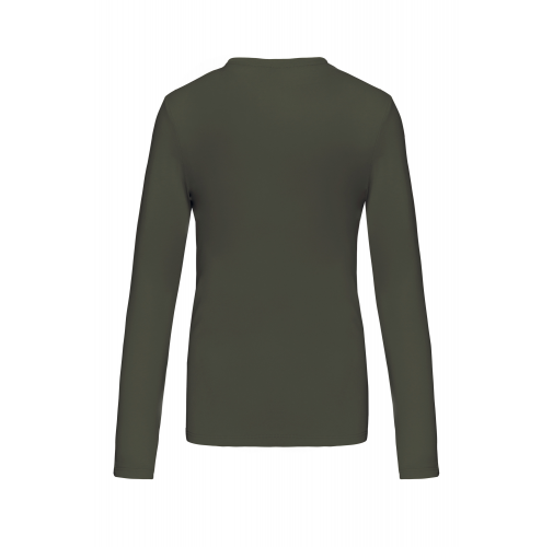 Camiseta de manga larga y cuello de pico mujer