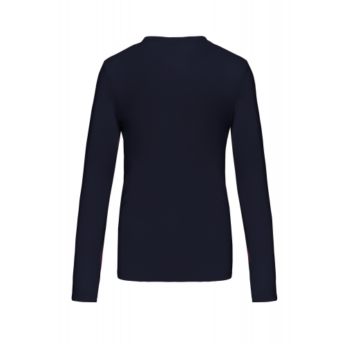 Camiseta de manga larga y cuello de pico mujer